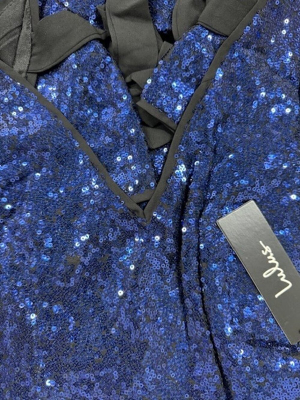 NWT Lulus Larsa Royal Blue Sequin Backless Mini Dress (size S) - Picture 9 of 11